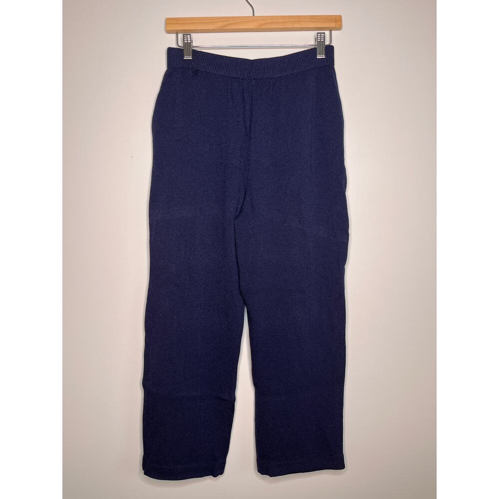 St John Basics Navy Blue Santana Knit Old Money Quiet Luxury Pull On Pants 6 S